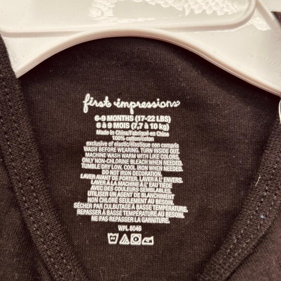 First Impressions Baby Girl “Beyond Cute” Top Black 6-9 Months - Picture 5 of 5